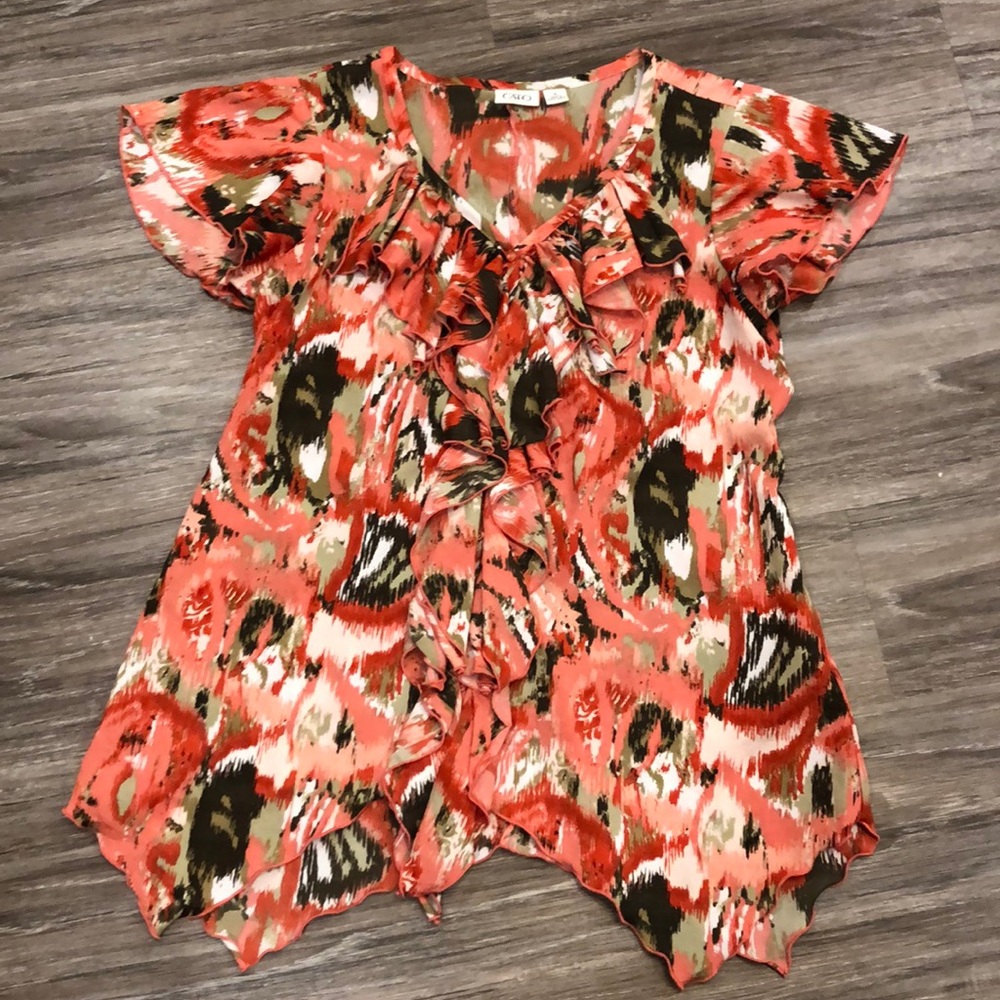 Cato Asymmetrical Ruffle Top